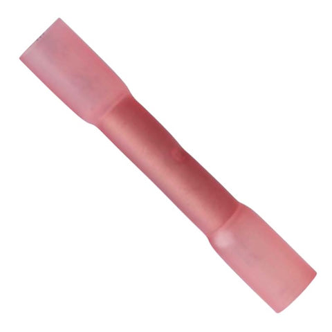 BUTT CONN HEAT SHRINK 22-18AWG RED ADHESIVE