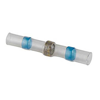 BUTT CONN HEAT SHRINK 16-14AWG W/SOLDER RING BLUE WATERPROOF