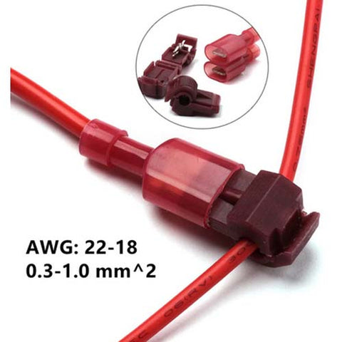 T-TAP CONN RED 22-18AWG KIT WITH FULLY INSULATED MALE TERMINAL