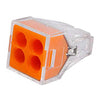 PUSH-IN CONN ORANGE 4C/18-12AWG SOLID 16-12AWG STRANDED