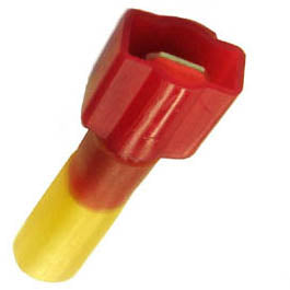 QUICK CONN MALE RED 0.250IN 22-18AWG 6.35X0.8MM HEAT SHRINK