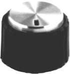 KNOB 1/4IN PLAST 15MM SCREW BLACK