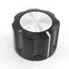 KNOB 1/4IN PLAST 23MM SCREW BLK