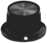 KNOB 1/4IN PLAST 25MM SCREW BLACK