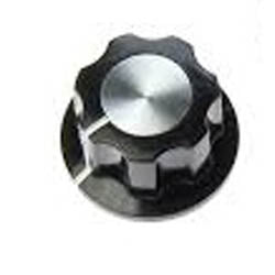 KNOB 1/4IN PLAST 20MM SCREW BLACK{{
