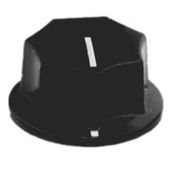 KNOB 1/4IN PLAST 23MM SCREW BLACK