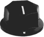 KNOB 1/4IN PLAST 33MM SCREW BLACK