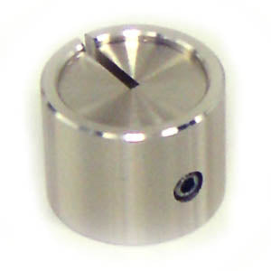 KNOB 1/4IN MET 19MM SCREW SILVER