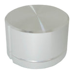 KNOB 1/4IN PLAST 28MM SNAPON RND SILVER