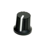 KNOB 1/4IN PLAST 15MM SNAP ON BLK