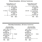 TXFR 12V@.7A OR 6V@1.4A CHMT IP117/234V W/WIRES