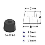 FEET RUBBER ROUND 25X16X21MM SCREW