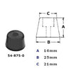 FEET RUBBER ROUND 25X16X21MM SCREW