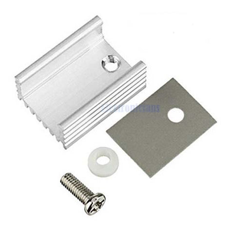 HEATSINK TRANS TO220 20X15X10MM KIT WITH INSULATOR AND SCREWS