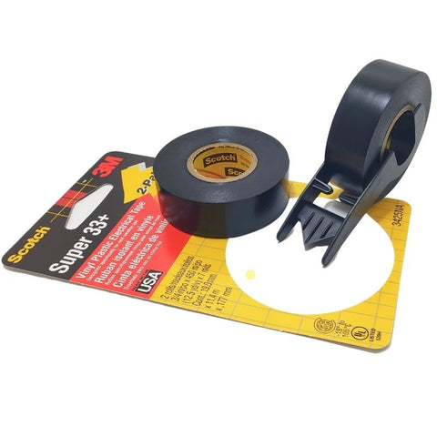 TAPE ALL WEATHER BLACK 3/4INX38F WITH TAPE DISPENSER