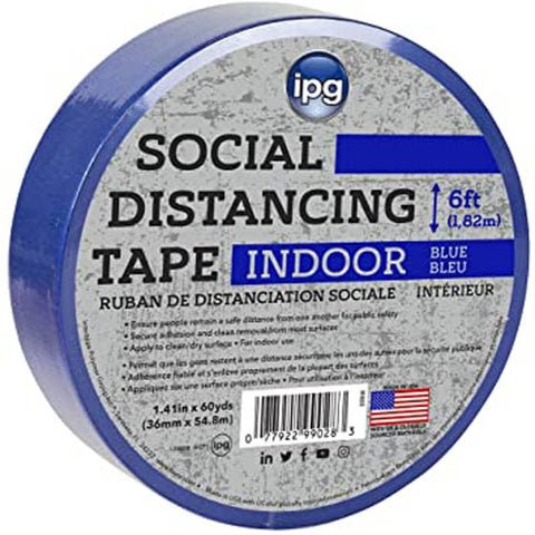 TAPE SOCIAL DISTANCING INDOOR 1.4IN X 54M BLUE