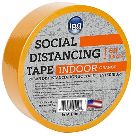 TAPE SOCIAL DISTANCING INDOOR 1.4IN X 54M ORANGE