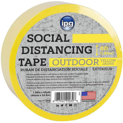 TAPE SOCIAL DISTANCING OUTDOOR.. 1.88IN X 54M YELLOW