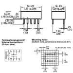 RELAY DC 5V 2P2T 1A 10P PCST