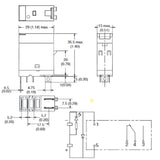 RELAY DC 12V 1P2T 10A 5P PLUGIN PINS 10A/250VAC/30VDC TEST+LED
