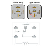 RELAY DC 12V 1P2T 80A AUTO 5P