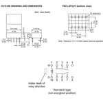 RELAY DC 12V 2P2T 1A 10P PC DIP NON LATCHING FORM C DPDT