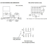 RELAY DC 12V 2P2T 1A 10P PC DIP NON LATCHING FORM C DPDT