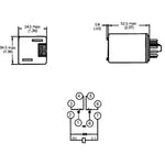 RELAY DC 12V 2P2T 5A 11P ROUND 5A/220VAC DUAL COIL WITH RESET