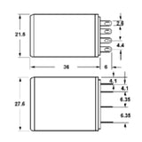 RELAY DC 12V 4P2T 5A 14P SOL/SKT 5A/250VAC/28VDC (USE SKT 50-912)