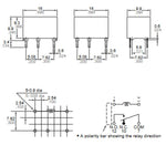 RELAY DC 24V 1P2T .6A 5P PCMT C FORM