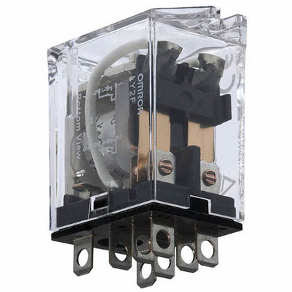 RELAY DC 24V 2P2T 10A 8P PLUGIN 10A/125VAC/220VAC WITH FLANGE{{