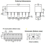 RELAY DC LATCH 5V 4P2T .6A 16P PCMT .6A/125VAC