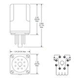 RELAY AC 120V 2P2T 10A 8P ROUND 10A/250VAC/28VDC WITH LED