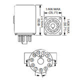 RELAY AC 120V 3P2T 10A 11P RND 10A/120VAC 6A/250VAC