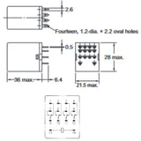 RELAY AC 220V 4P2T 5A 14P SOL PLUG-IN 5A/250VAC/30VDC