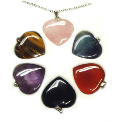 GEMSTONE HEART PENDANT SET