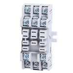 RELAY SOCKET 11P SQR SCREW 15A 300VAC CHMT/DIN-RAIL WHT