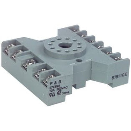RELAY SOCKET 11P RND SCREW CHMT/ DIN RAIL
