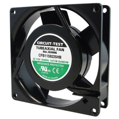 FAN AC 115V 3.6X1IN BB WITH TAB 40CFM 92X25MM 0.12A 11W 3000RPM