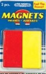 MAGNET BAR 27X12X52MM RECTANGULA SET OF 2 RED/YEL