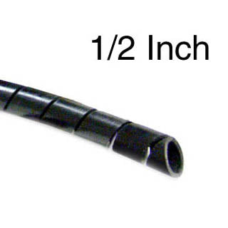 SPIRAL WRAP 1/2IN OD BLK 100FT 100FT/SPOOL