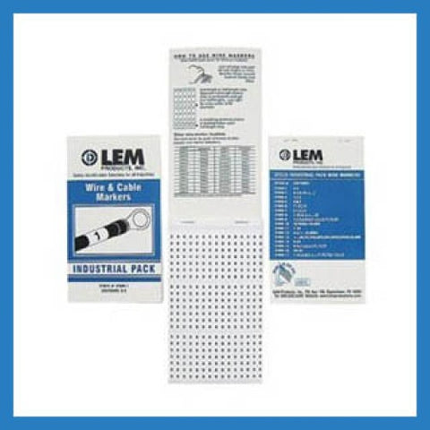 WIRE MARKER BOOK A-Z 0-15 + - / 10 SHEETS PER BOOK