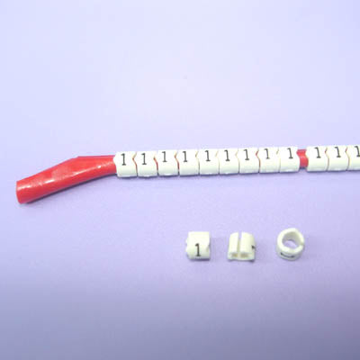 WIRE MARKER SNAP ON 18-16AWG RED LEGEND 1