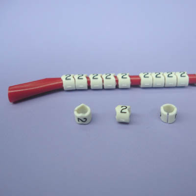 WIRE MARKER SNAP ON 18-16AWG RED LEGEND 2