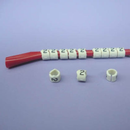 WIRE MARKER SNAP ON 18-16AWG RED LEGEND 2
