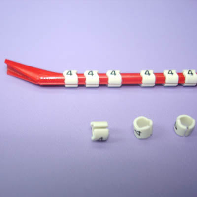 WIRE MARKER SNAP ON 18-16AWG RED LEGEND 4