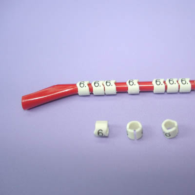 WIRE MARKER SNAP ON 18-16AWG RED LEGEND 6