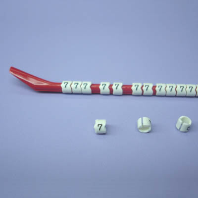 WIRE MARKER SNAP ON 18-16AWG RED LEGEND 7