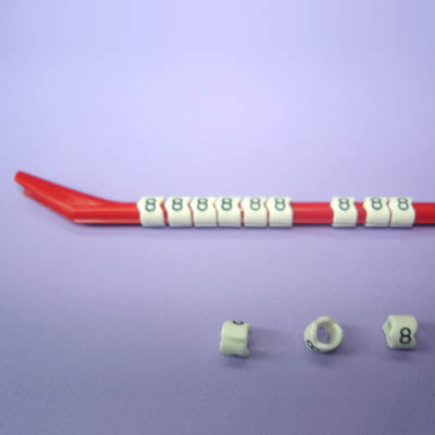 WIRE MARKER SNAP ON 18-16AWG RED LEGEND 8