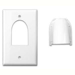 WALL PLATE FOR BULK CABLE WHITE REVERSIBLE DESIGN